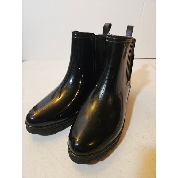 Seven7 Halifax Chelsea black rubber rain boots size 9 rainboots - Picture 5 of 7